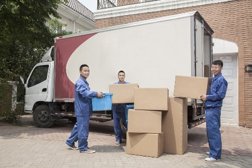 Commercial moving vehicles in Bermondsey street