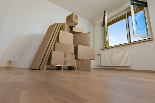 House move items carefully packed for transport