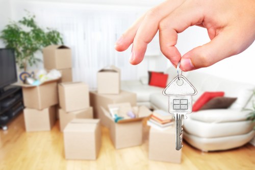 House removals planning in Bermondsey with moving boxes and route preparation