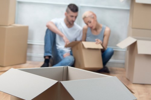 Packed boxes and furniture ready for Bermondsey house removals