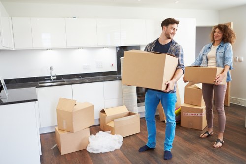 Loading furniture into a removal van in Bermondsey street