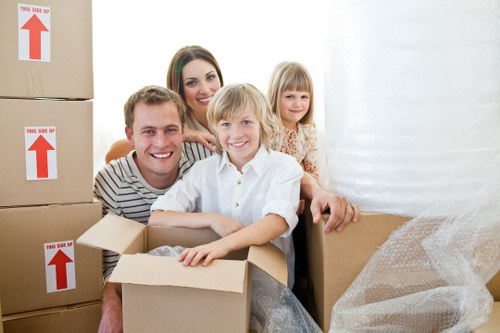 Planning home moves in Bermondsey with packed boxes and a moving van