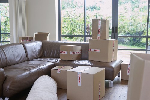 Professional man with van preparing items for transport